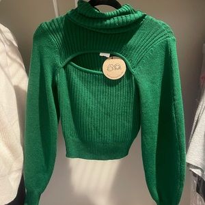 Green Turtleneck Sweater